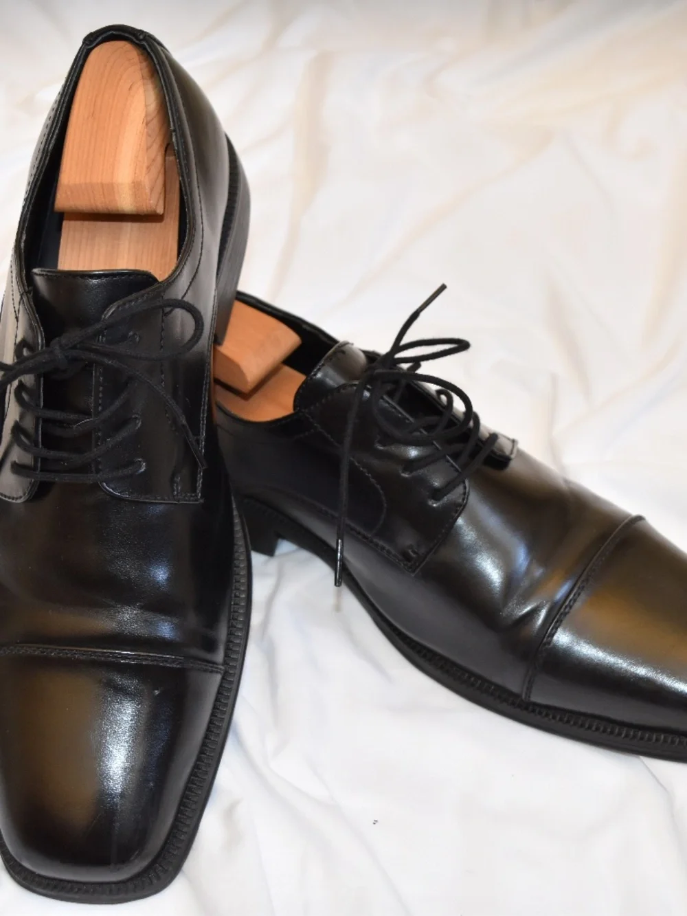 Cap toe all leather dress shoes